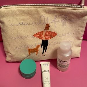 NEW Anthropologie cosmetic bag and samples